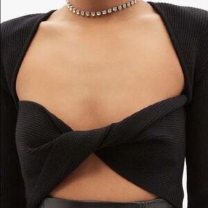 Gauge81 Lifa Twist Front Cropped Sweater Black size Medium